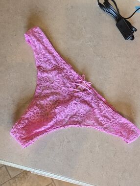 NWOT - Pink Lace Thong Panty